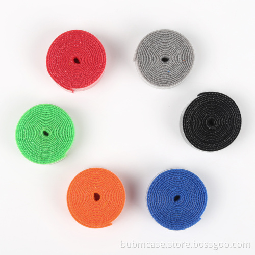 BUBM 6 pcs reusable rainbow cable ties wire ties to organzier cord rainbow color